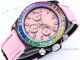 Japan Grade Rolex Rainbow Daytona Quartz Chrono Watch Pink Braided Strap 43mm (3)_th.jpg